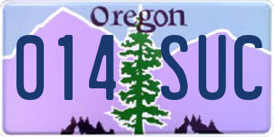 OR license plate 014SUC
