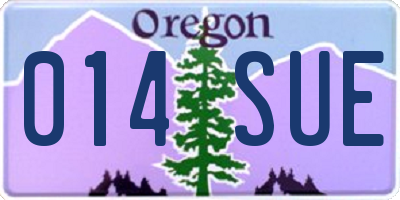 OR license plate 014SUE