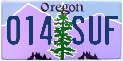 OR license plate 014SUF