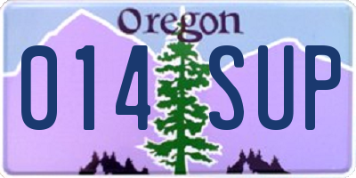 OR license plate 014SUP