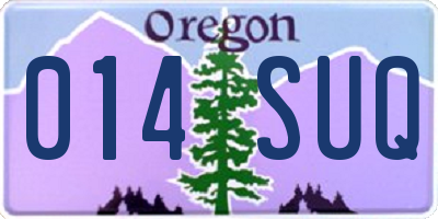 OR license plate 014SUQ