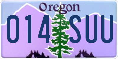 OR license plate 014SUU