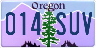 OR license plate 014SUV