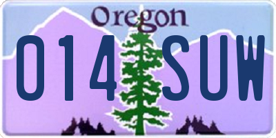 OR license plate 014SUW