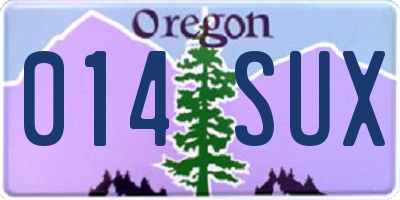 OR license plate 014SUX