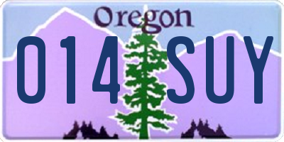 OR license plate 014SUY