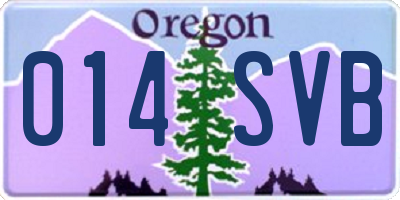 OR license plate 014SVB