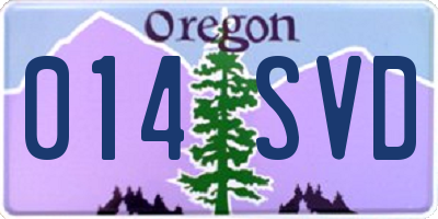 OR license plate 014SVD
