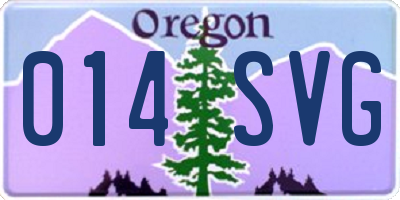OR license plate 014SVG