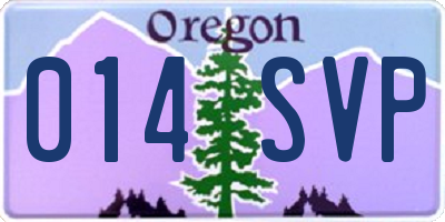OR license plate 014SVP