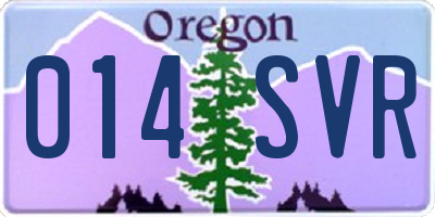 OR license plate 014SVR