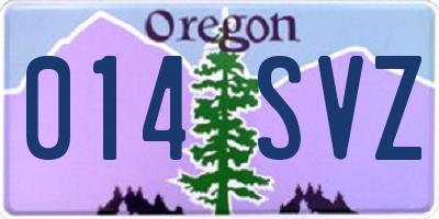 OR license plate 014SVZ