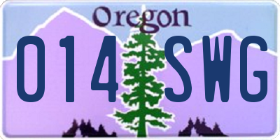 OR license plate 014SWG