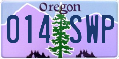 OR license plate 014SWP