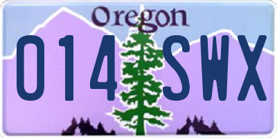 OR license plate 014SWX