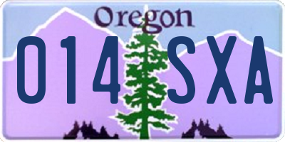 OR license plate 014SXA