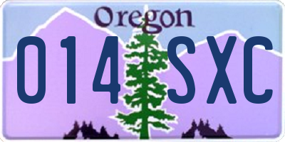 OR license plate 014SXC