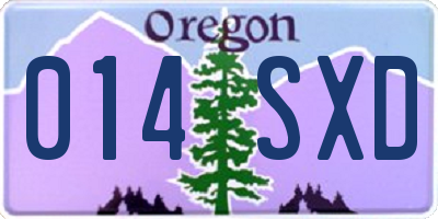 OR license plate 014SXD