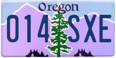 OR license plate 014SXE