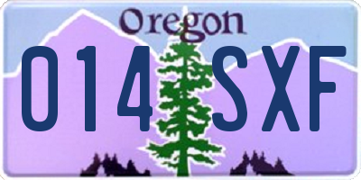 OR license plate 014SXF