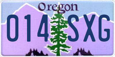 OR license plate 014SXG