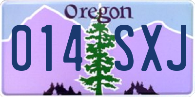OR license plate 014SXJ