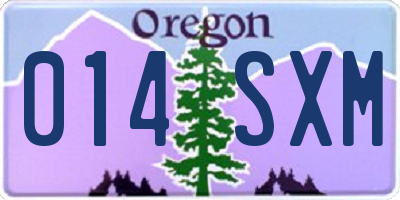 OR license plate 014SXM