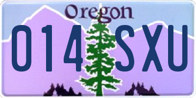 OR license plate 014SXU