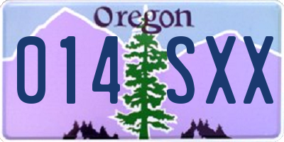 OR license plate 014SXX