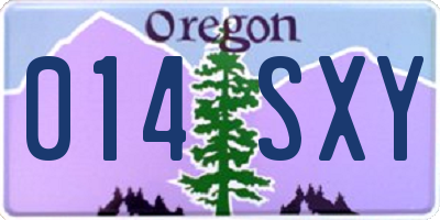 OR license plate 014SXY