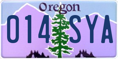 OR license plate 014SYA