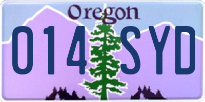 OR license plate 014SYD