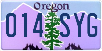 OR license plate 014SYG