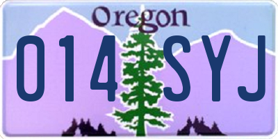 OR license plate 014SYJ