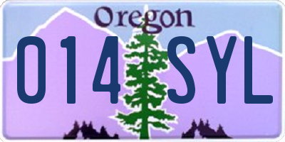 OR license plate 014SYL