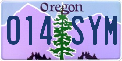 OR license plate 014SYM