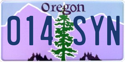 OR license plate 014SYN