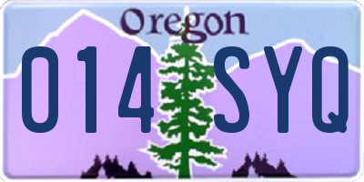 OR license plate 014SYQ