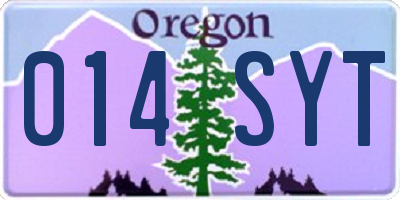 OR license plate 014SYT