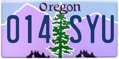 OR license plate 014SYU