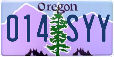 OR license plate 014SYY