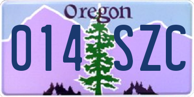 OR license plate 014SZC