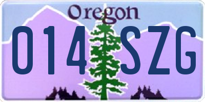 OR license plate 014SZG