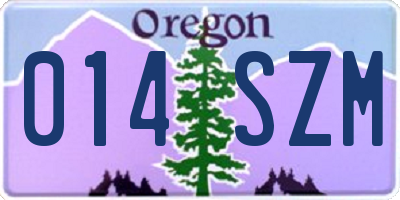 OR license plate 014SZM