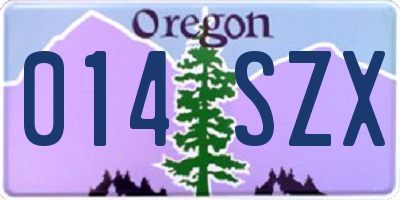 OR license plate 014SZX