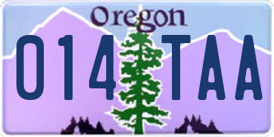 OR license plate 014TAA