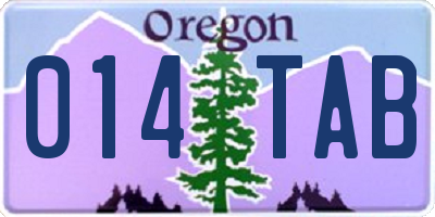OR license plate 014TAB