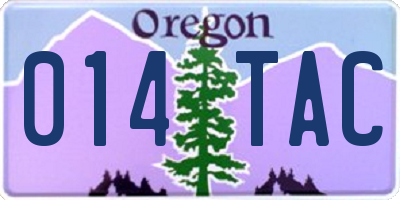 OR license plate 014TAC