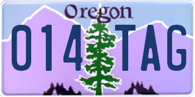 OR license plate 014TAG