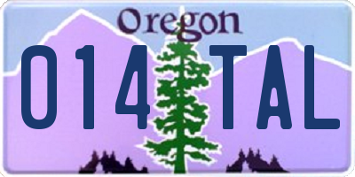 OR license plate 014TAL